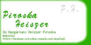 piroska heiszer business card